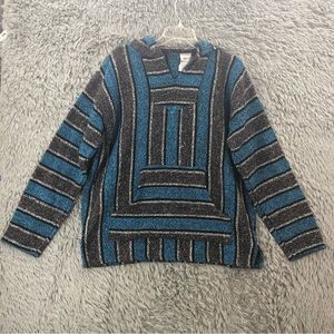 Veracruz Hoodie Mens XL Baja Striped Hood Surfer Pullover Kangaroo Pocket